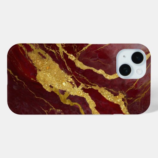 Rotmarmormuster mit Gold Case-Mate iPhone Hülle (Rückseite (Horizontal))