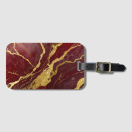 Rotmarmormuster mit Gold Gepäckanhänger