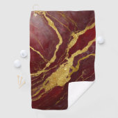 Rotmarmormuster mit Gold Golfhandtuch (Insitu)