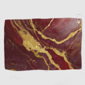 Rotmarmormuster mit Gold Golfhandtuch (Horizontal)