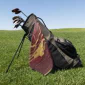 Rotmarmormuster mit Gold Golfhandtuch (Gras)