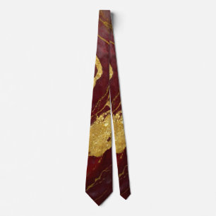 Rotmarmormuster mit Gold Krawatte