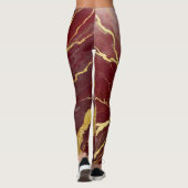 Rotmarmormuster mit Gold Leggings (Rückseite)