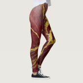 Rotmarmormuster mit Gold Leggings (Rechts)
