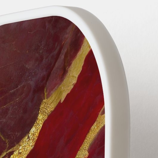 Rotmarmormuster mit Gold Pickleball Schläger (Linke Seite)