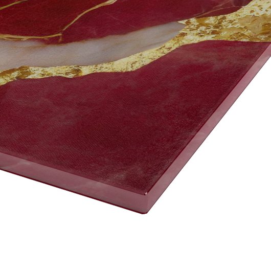 Rotmarmormuster mit Gold Schneidebrett (Ecke)