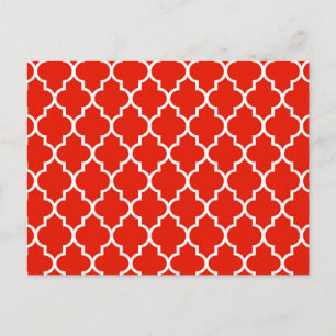 Rotmarokkanisches Quatrefolienmuster Postkarte