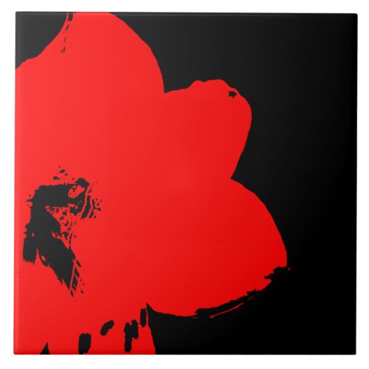 Rotmaryllis Fliese (Vorderseite)