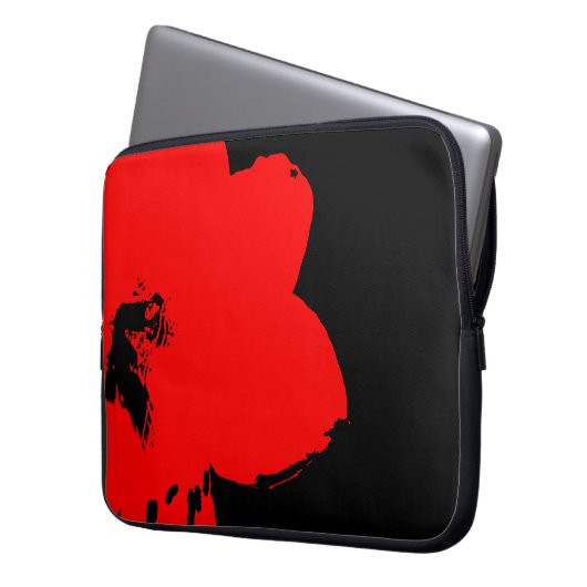 Rotmaryllis Laptopschutzhülle (Vorderseite Links)