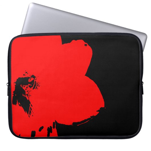 Rotmaryllis Laptopschutzhülle (Vorderseite)