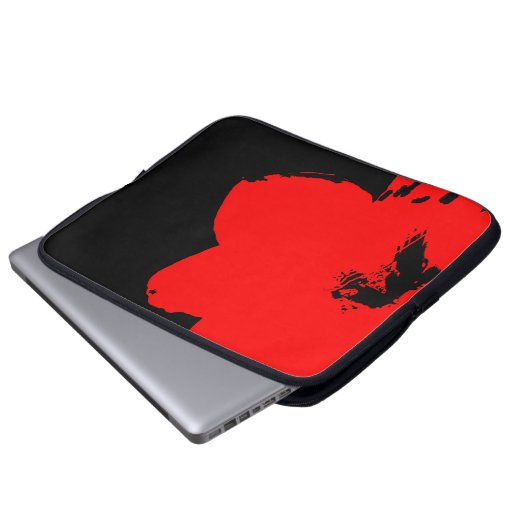 Rotmaryllis Laptopschutzhülle (Vorne Knopf)