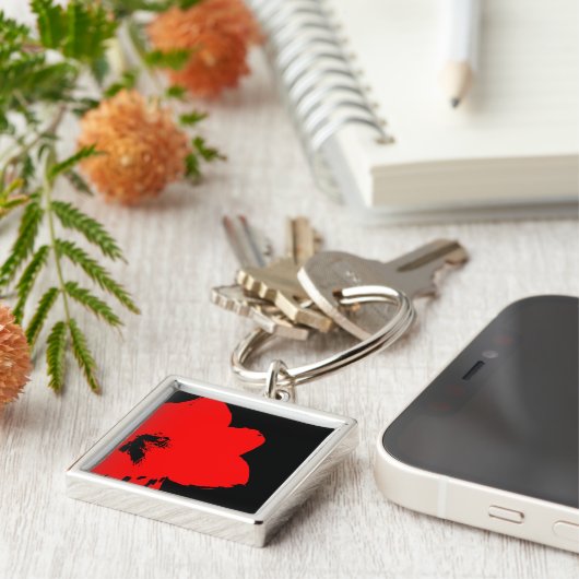 Rotmaryllis Schlüsselanhänger (Seite)