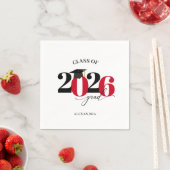 Rotmoderne Typografie-Klasse 2025 Serviette (Beispiel)