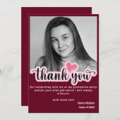 Rotmodernes Foto Abschluss fett einfache Typografi (Vorne/Hinten)