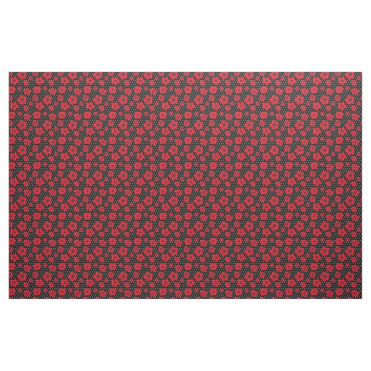 Rotmohn und Polka-Dot-Muster Stoff (Yard (91,4 cm))