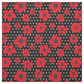 Rotmohn und Polka-Dot-Muster Stoff (Muster)
