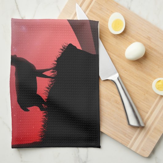 Rotmondhirsch Geschirrtuch (Viertel Falte)