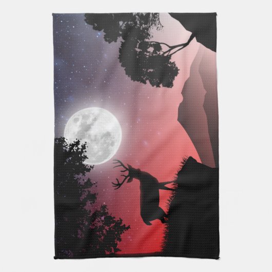 Rotmondhirsch Geschirrtuch (Vertikal)