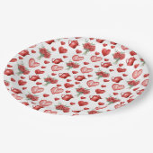 Rotmuster mit Herzen für den Valentinstag Pappteller (Schrägansicht)