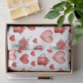 Rotmuster mit Herzen für den Valentinstag Seidenpapier (Geschenk)