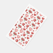 Rotmuster mit Herzen für den Valentinstag Serviette (Ecke)
