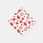 Rotmuster mit Herzen für den Valentinstag Serviette (Ecke)