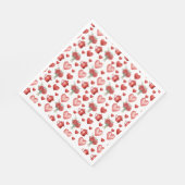 Rotmuster mit Herzen für den Valentinstag Serviette (Ecke)