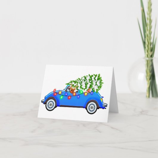 Rotnase-Rentierkarte Feiertagskarte (Vorderseite)