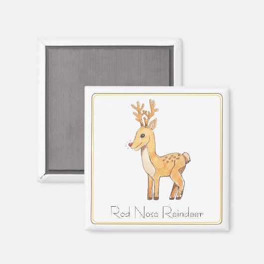 Rotnasen-Rentier Magnet (Vorderseite/Rückseite)