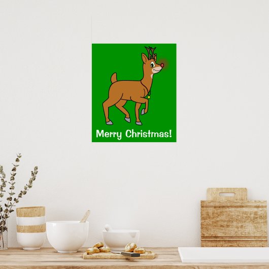 Rotnasen-Rentier Poster (Küche)