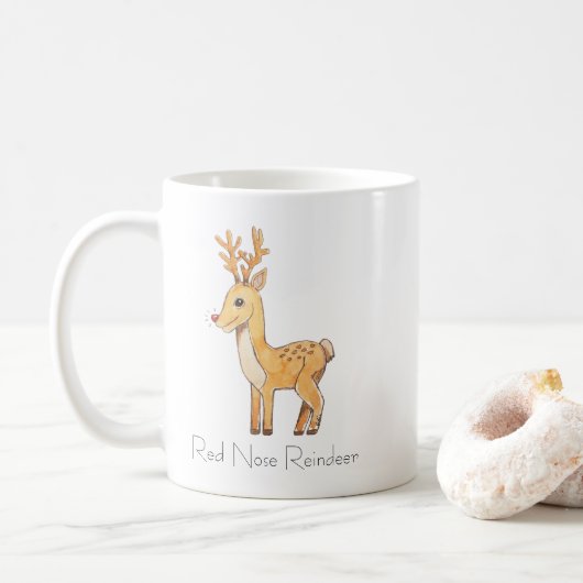Rotnasenrentier  kaffeetasse (Mit Donut)