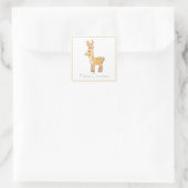 Rotnasenrentier quadratischer aufkleber (Tasche)