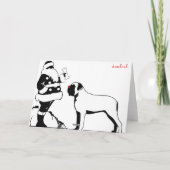 Rotnasige Mastiff-Karte Feiertagskarte (Rückseite)