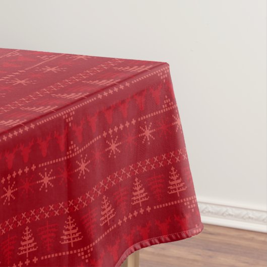 Rotnordischer Strick Muster Winter Holiday Tablecl Tischdecke (Beispiel)