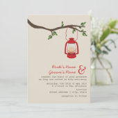 Rotöl Laternenfrucht / Camping Hochzeit Einladung (Stehend Vorderseite)