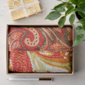 Rotorange Gelbbrokade Seidenpapier (Geschenk)