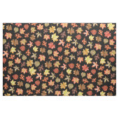 Rotorange goldfarbene Herbstblätter schwarz Stoff (Fat Quarter (45,7 x 55,9 cm))