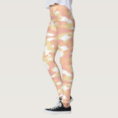 Rotorange Orangengelbe Camouflage Muster Leggings (Links)