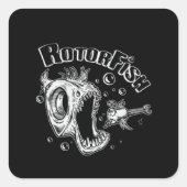 Rotorfish Rotary Quadratischer Aufkleber (Vorderseite)