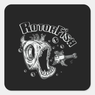 Rotorfish Rotary Quadratischer Aufkleber