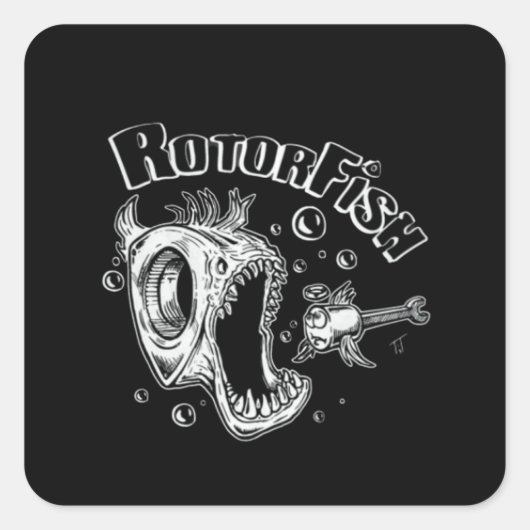 Rotorfish Rotary Quadratischer Aufkleber (Vorderseite)