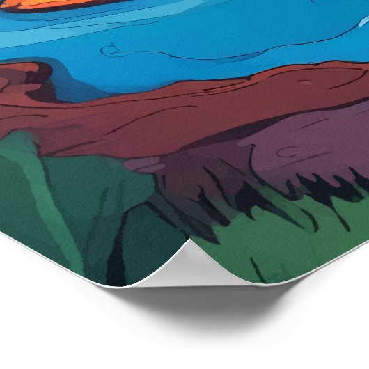 Rotorua Geothermal Landschaft Poster (Ecke)