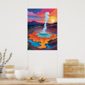Rotorua Geothermal Landschaft Poster (Küche)