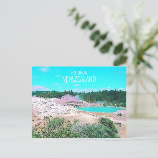 Rotorua heiße Quellen Neuseeland Reise Postkarte (Stehend Vorderseite)