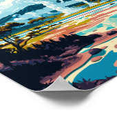 Rotorua Neuseeland Vintage Illustration Poster (Ecke)