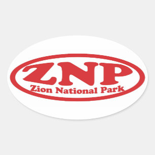 Rotovalaufkleber des Zion-Nationalparks Ovaler Aufkleber