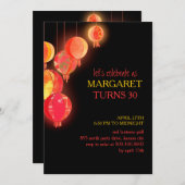 Rotpapier Laters 30. Geburtstag Party Einladung (Vorne/Hinten)