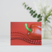 Rotpaprika und Perlen Postkarte (Stehend Vorderseite)