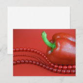 Rotpaprika und Perlen Postkarte (Vorne/Hinten)
