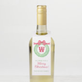 Rotpolka-Dot-Bow-Monogramm-Kränz Flaschenanhänger